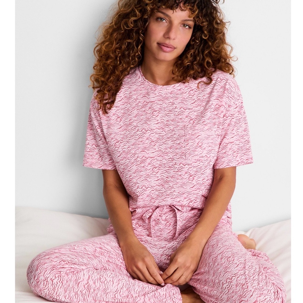 Women's 2-Piece Short-Sleeve T-Shirt and Joggers Pajama Set